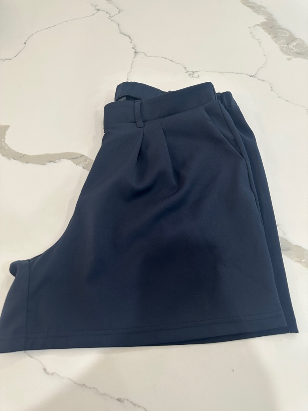 Worthington Navy Pleated Bermuda Shorts